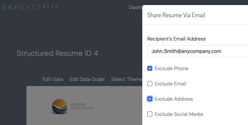 Structured data dashboard